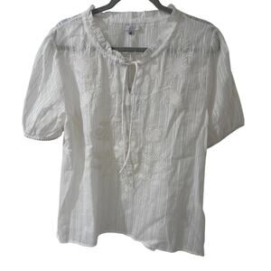 Johnny Was Mirah Field Blouse, Off White Fairy Cottagecore Feminine, size M